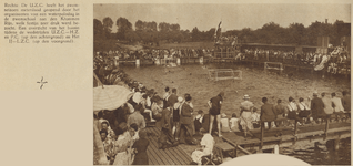 874415 Afbeelding van een wedstrijd gespeeld tijdens de Waterpolodag, georganiseerd door de Utrechtsche Zwemclub ...